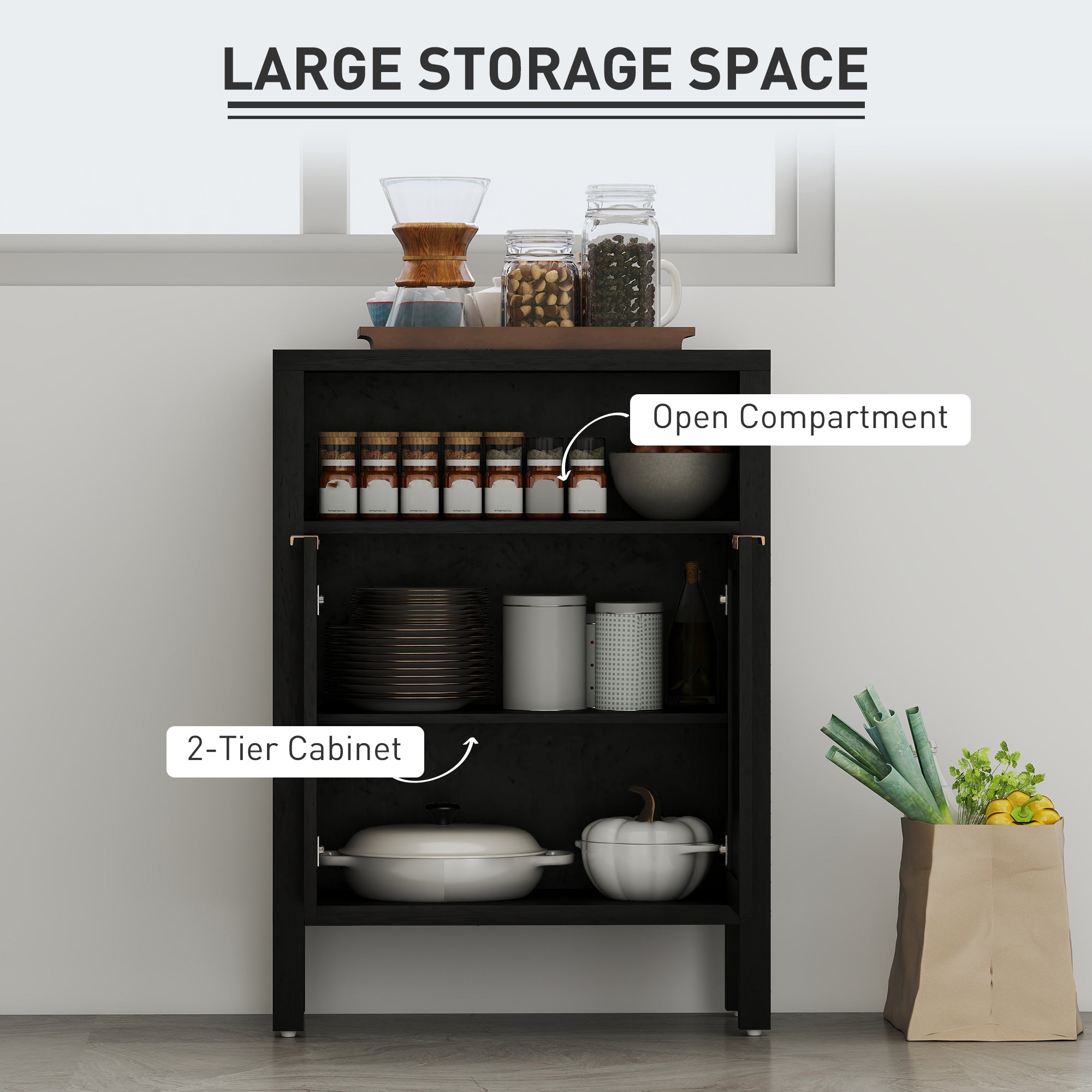 Accent Cabinet with Storage for Living Room or Dining Room