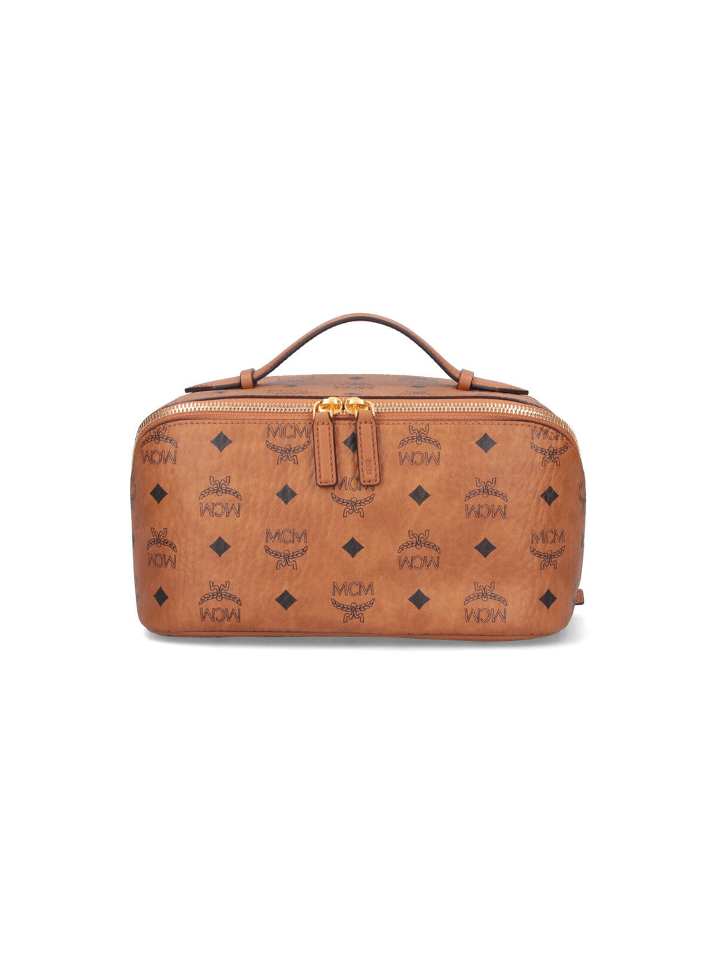 "Ottomar Toiletry" Pouch, In Brown "Visetos", Leather Finishing