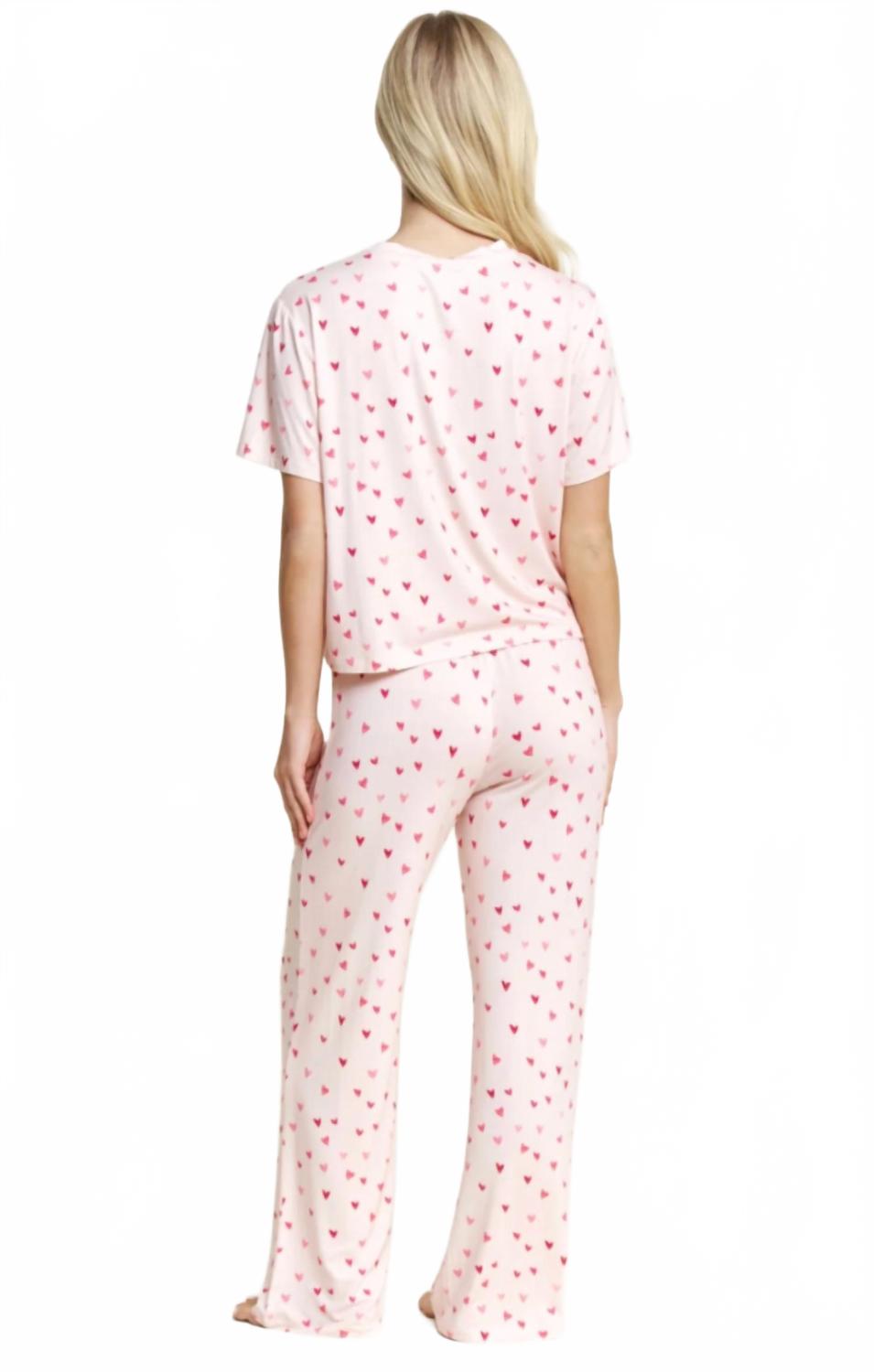 All American Tee Pant Set In Marzipan Hearts
