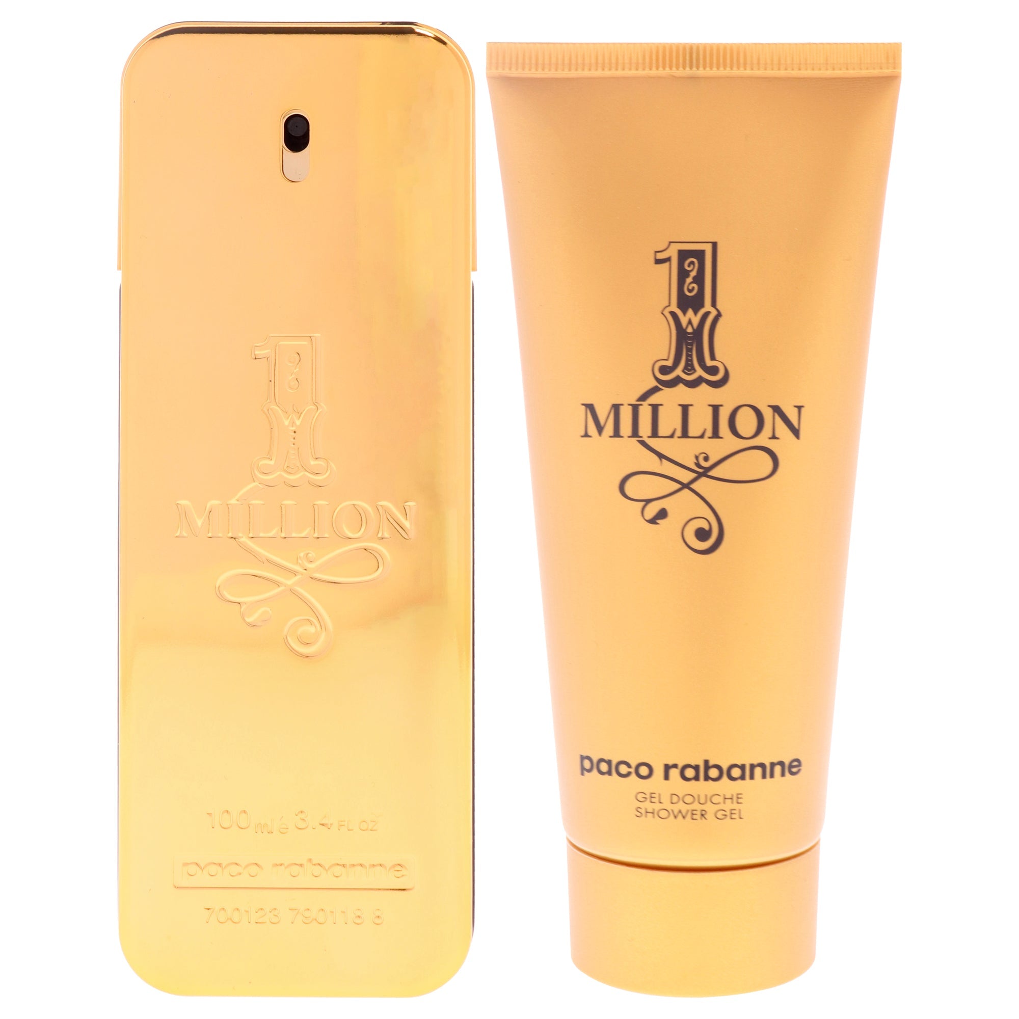 1 Million by Paco Rabanne for Men - 2 Pc Gift Set 3.4oz EDT Spray, 3.4oz Shower Gel