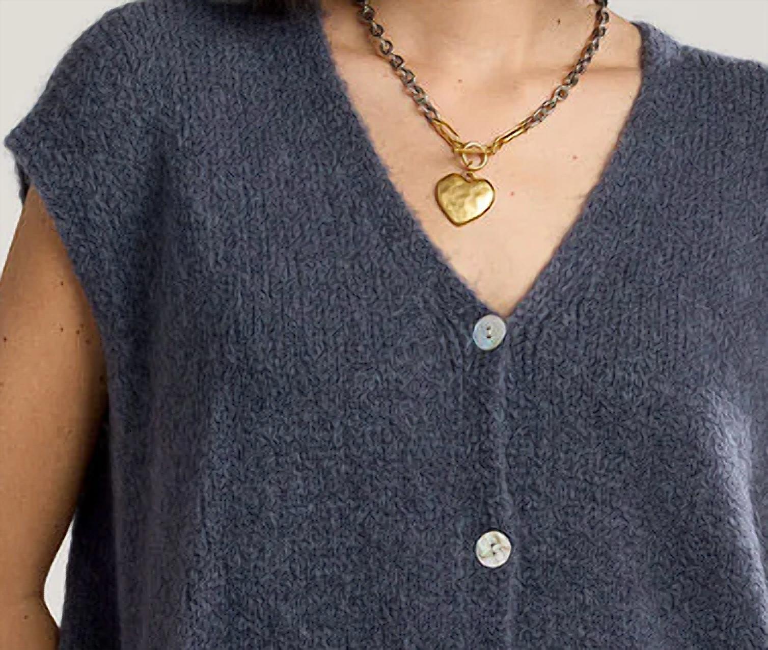 Alessia Knit Vest In French Blue