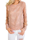 Anna Lace Top In Dusty Pink