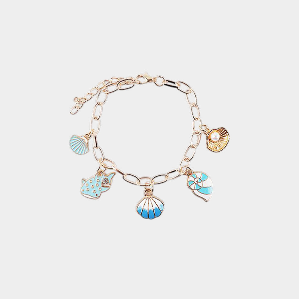 12PCS - Ocean Seashell Charm Station Bracelets