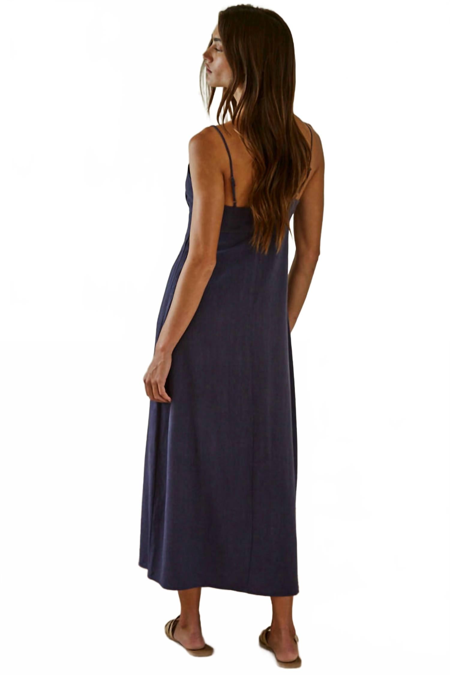 Alais Button Down Dress In Blue