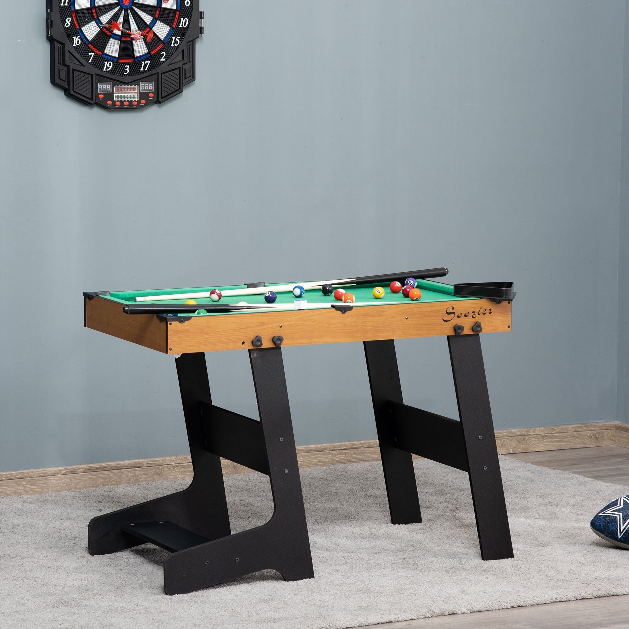 38" Mini Pool Table Set with Balls, Cues, and Accessories