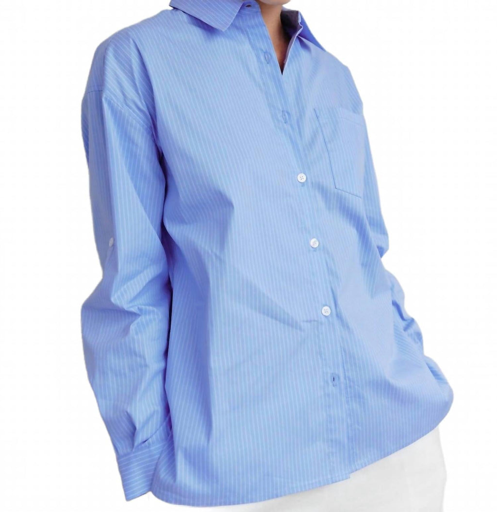 Annalise Button Up Top In Blue
