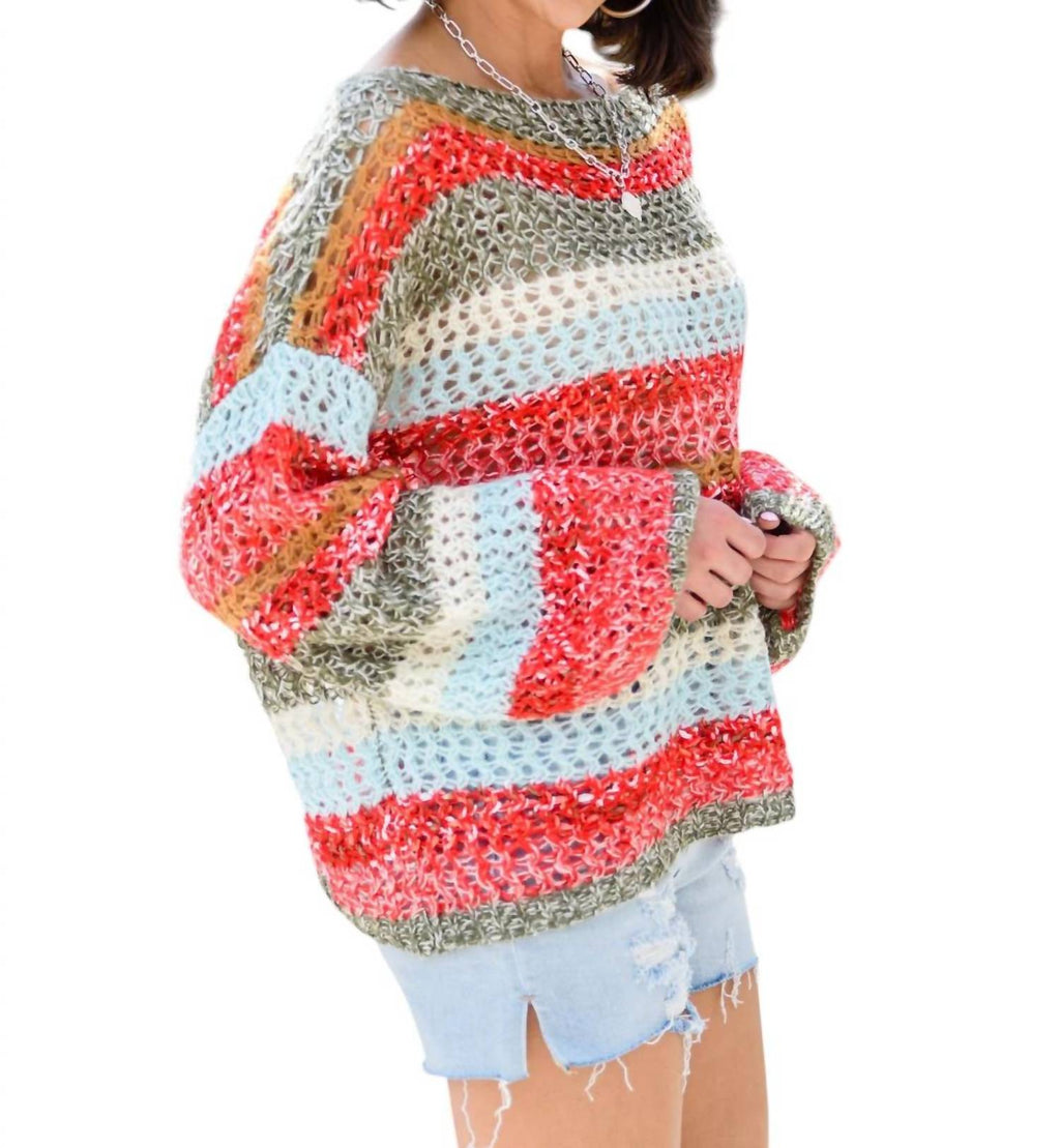 All Cozied Up Sweater In Multi Color