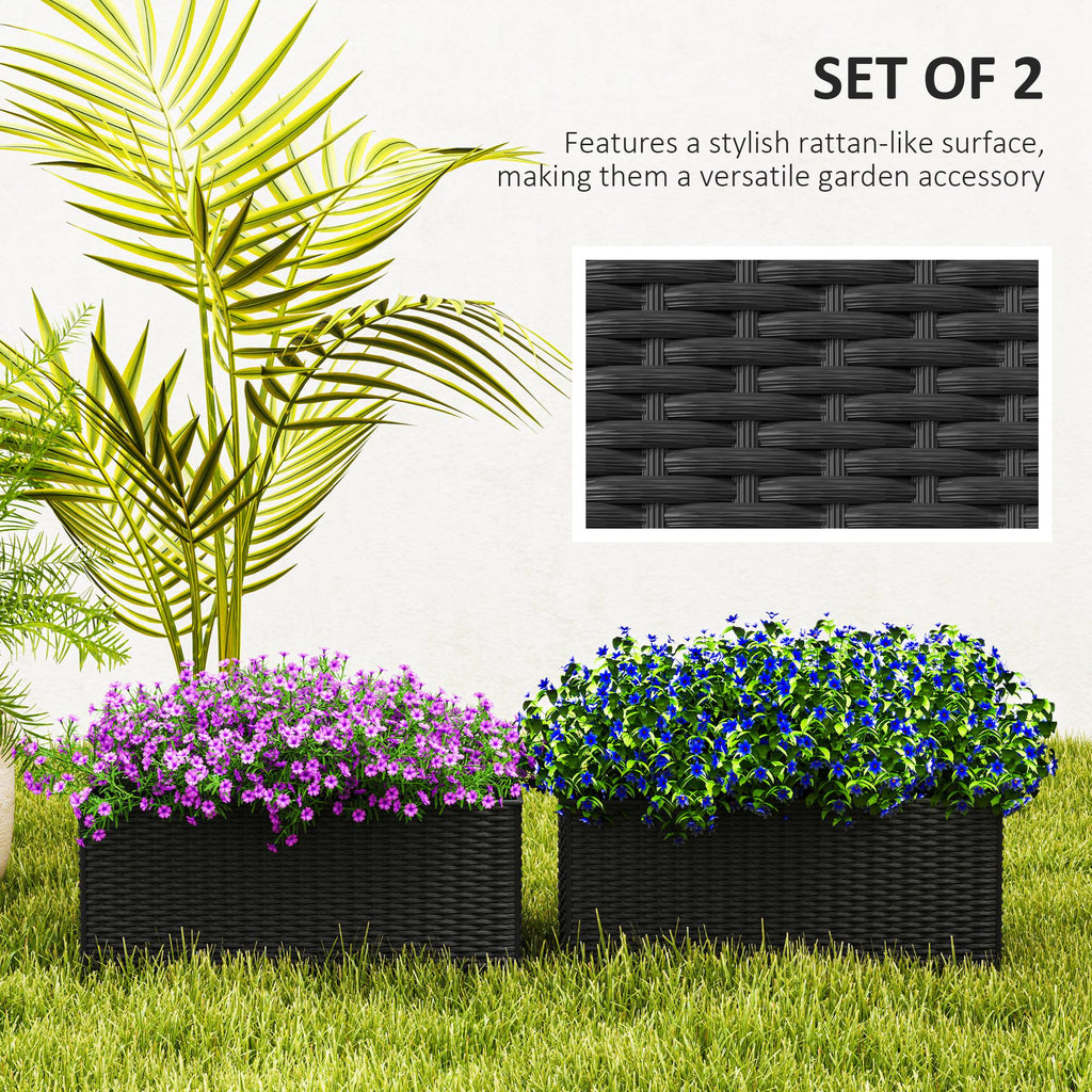 2-Pack Fence Hanging Planters with Drainage Holes