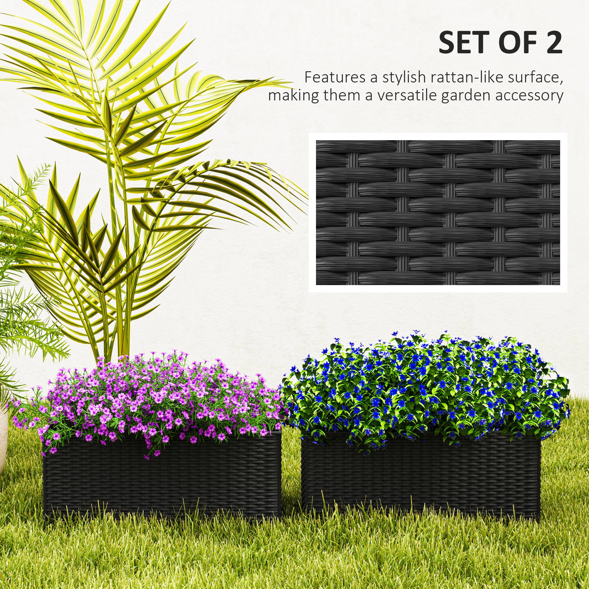 2-Pack Fence Hanging Planters with Drainage Holes