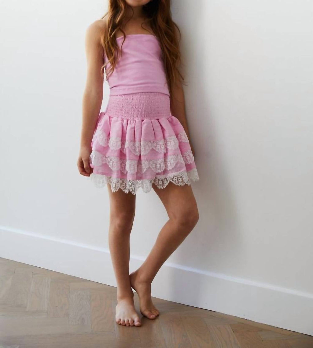 Alexa Tube Top With Lace In Pink