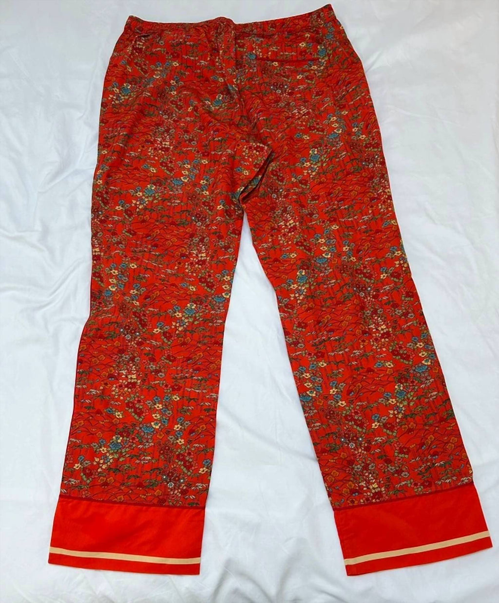 Alfred Solo Fantasy Relaxed Fit Poplin Lounge Trousers In Vermillion
