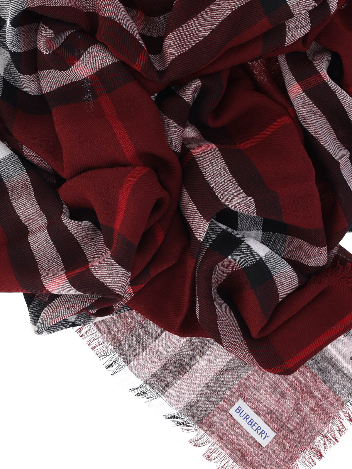 "Check" Wool Scarf – Red
