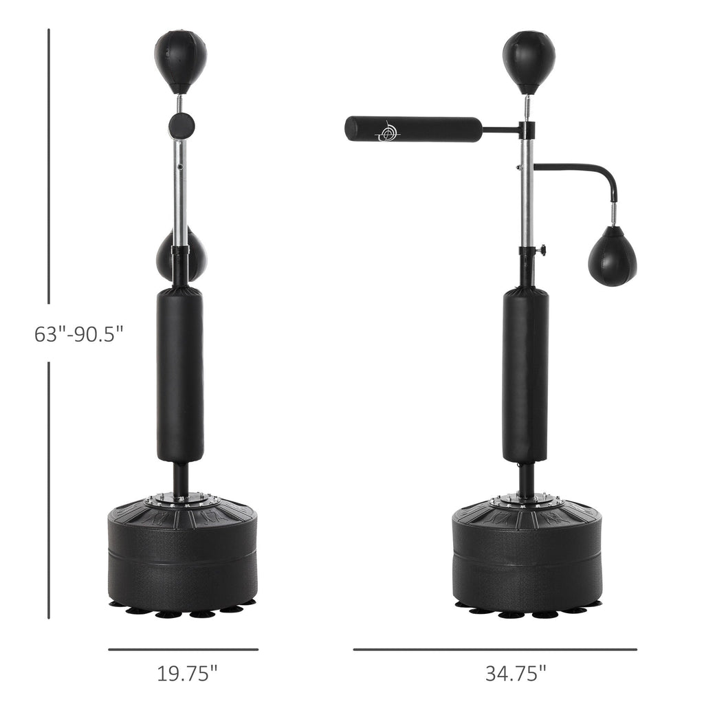 4-in-1 Boxing Bag Stand with Speedballs, Rotating Bar, and PU Bag