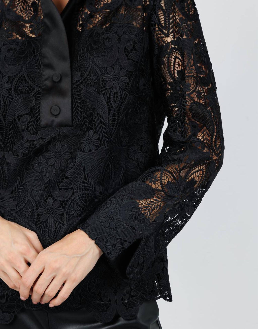 Aileen Lace Shirt In Black