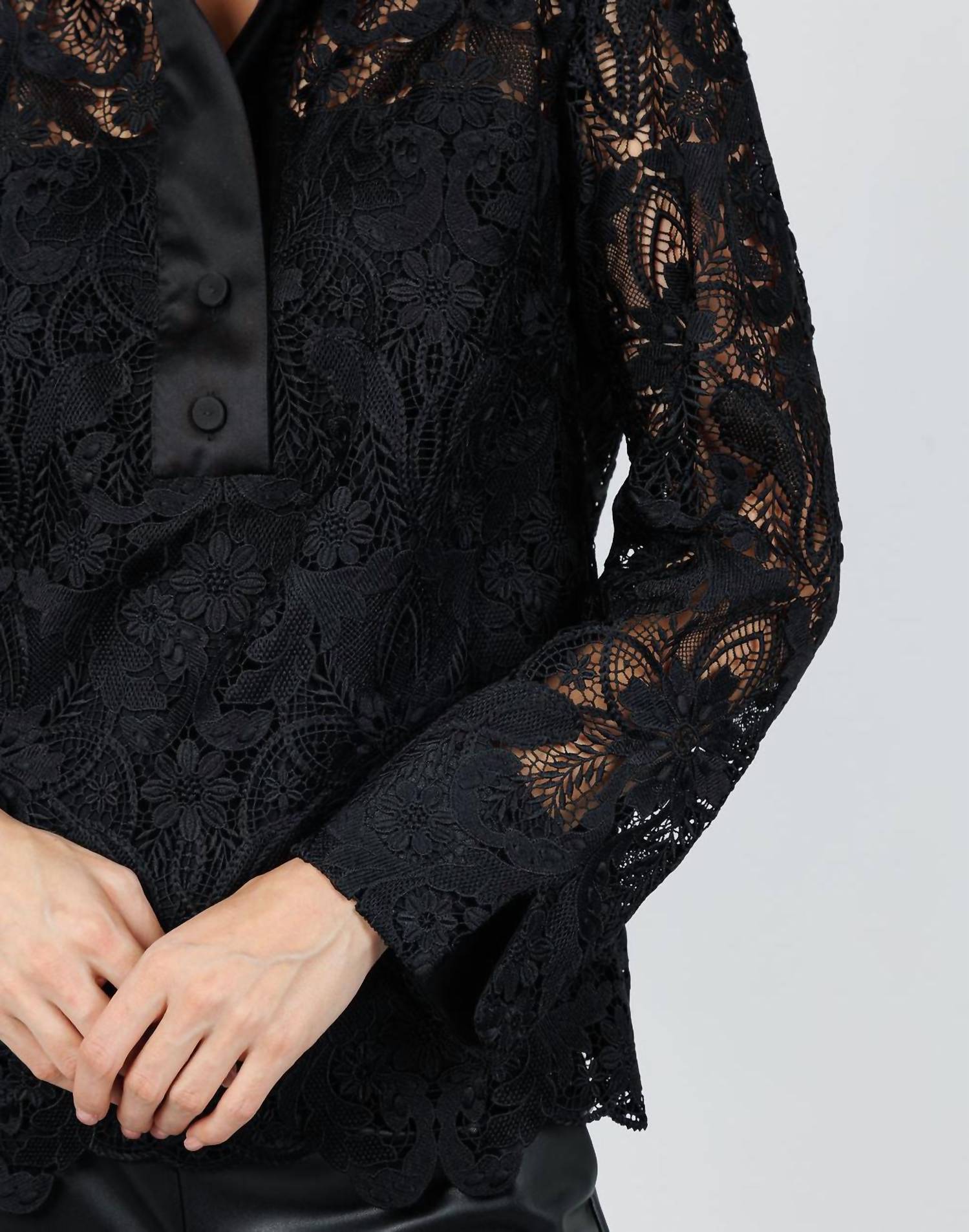 Aileen Lace Shirt In Black