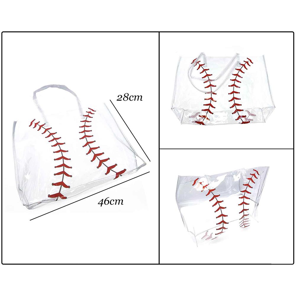 6PCS - Transparent Clear Baseball Shoulder Tote Bags