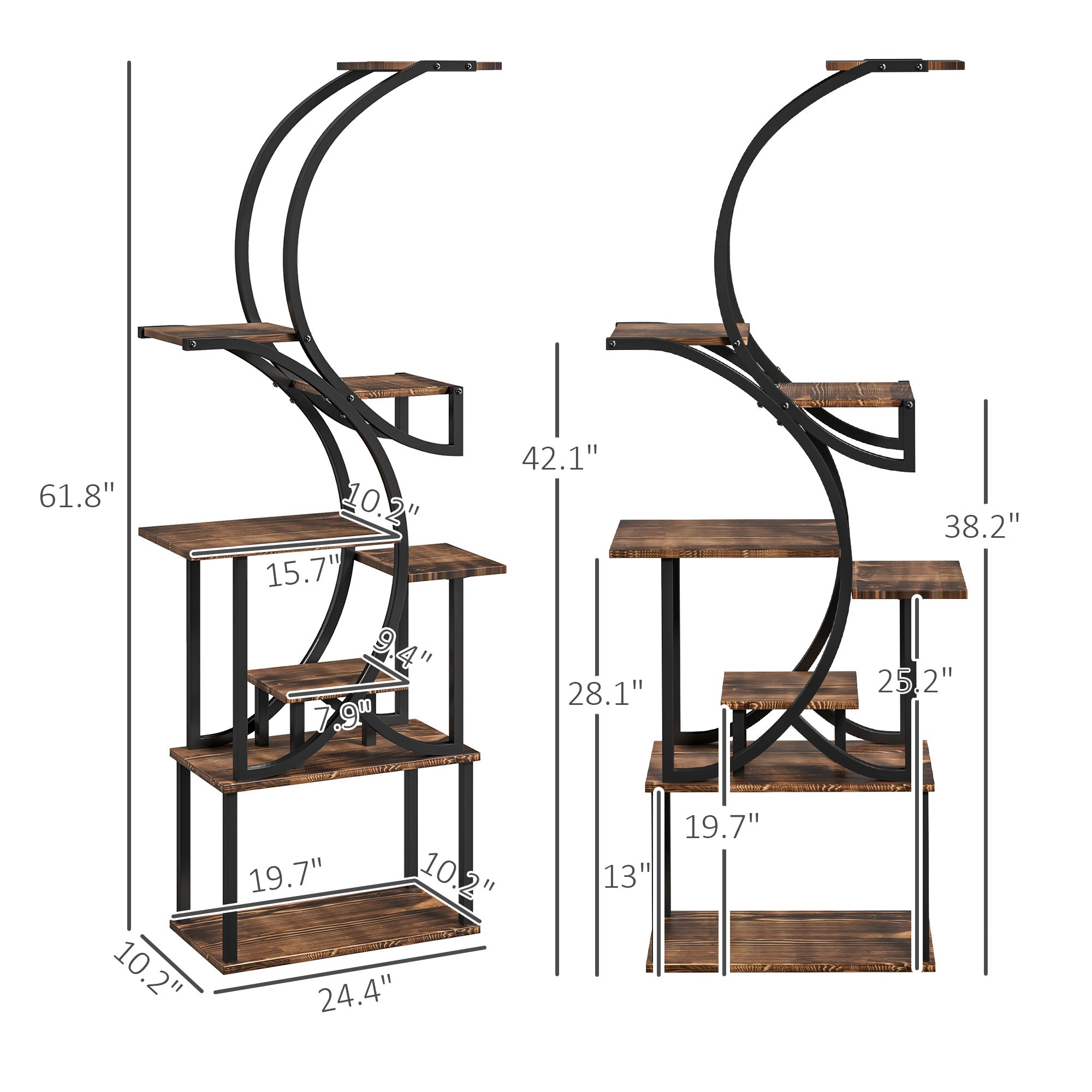 62 Inch Tall Plant Stand for Multiple Plants