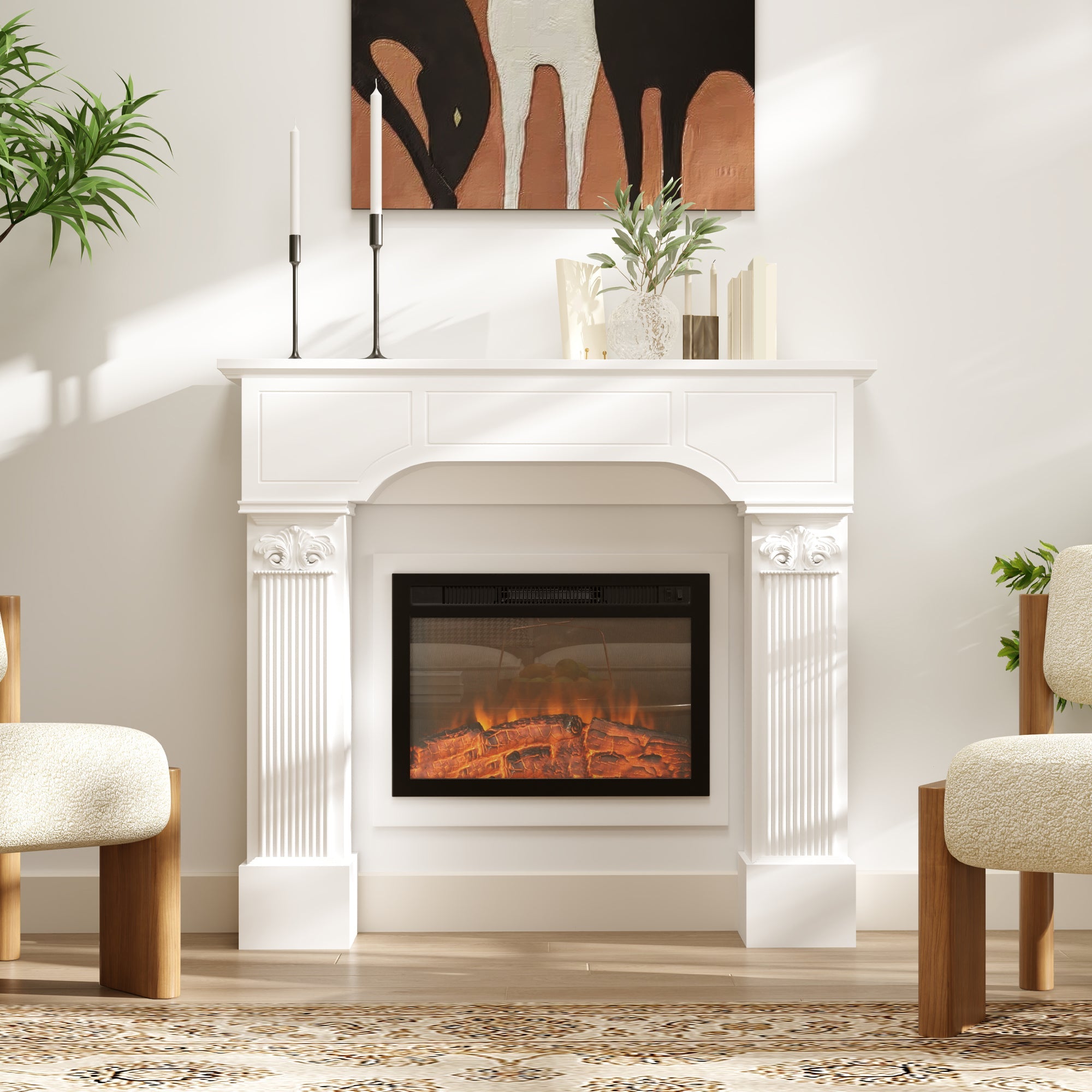 43.3" Freestanding Fireplace Surround for Electric Fires