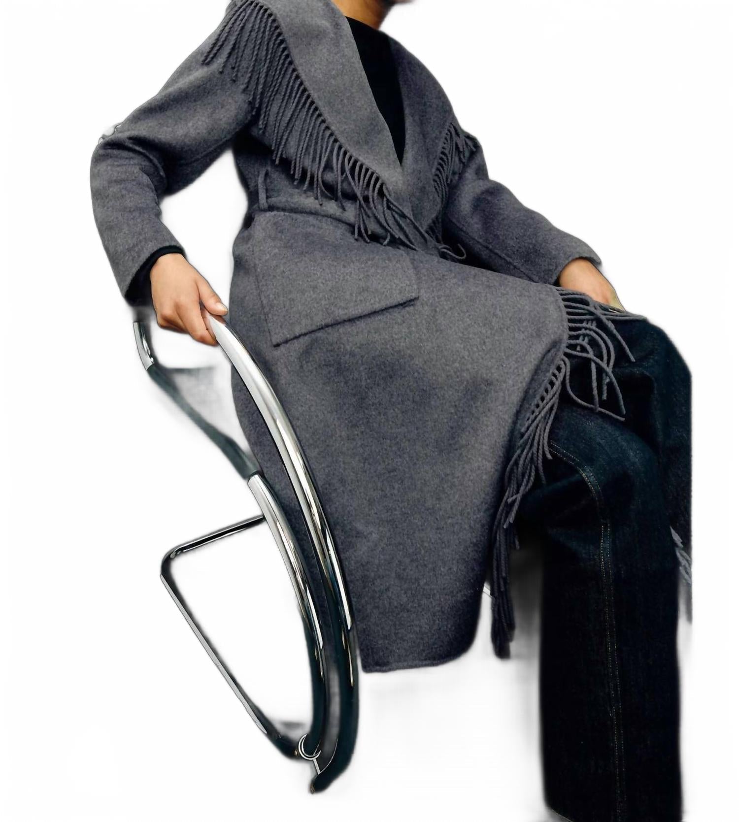 Arlon Hooded Wool Jacket In Heather Charcoal