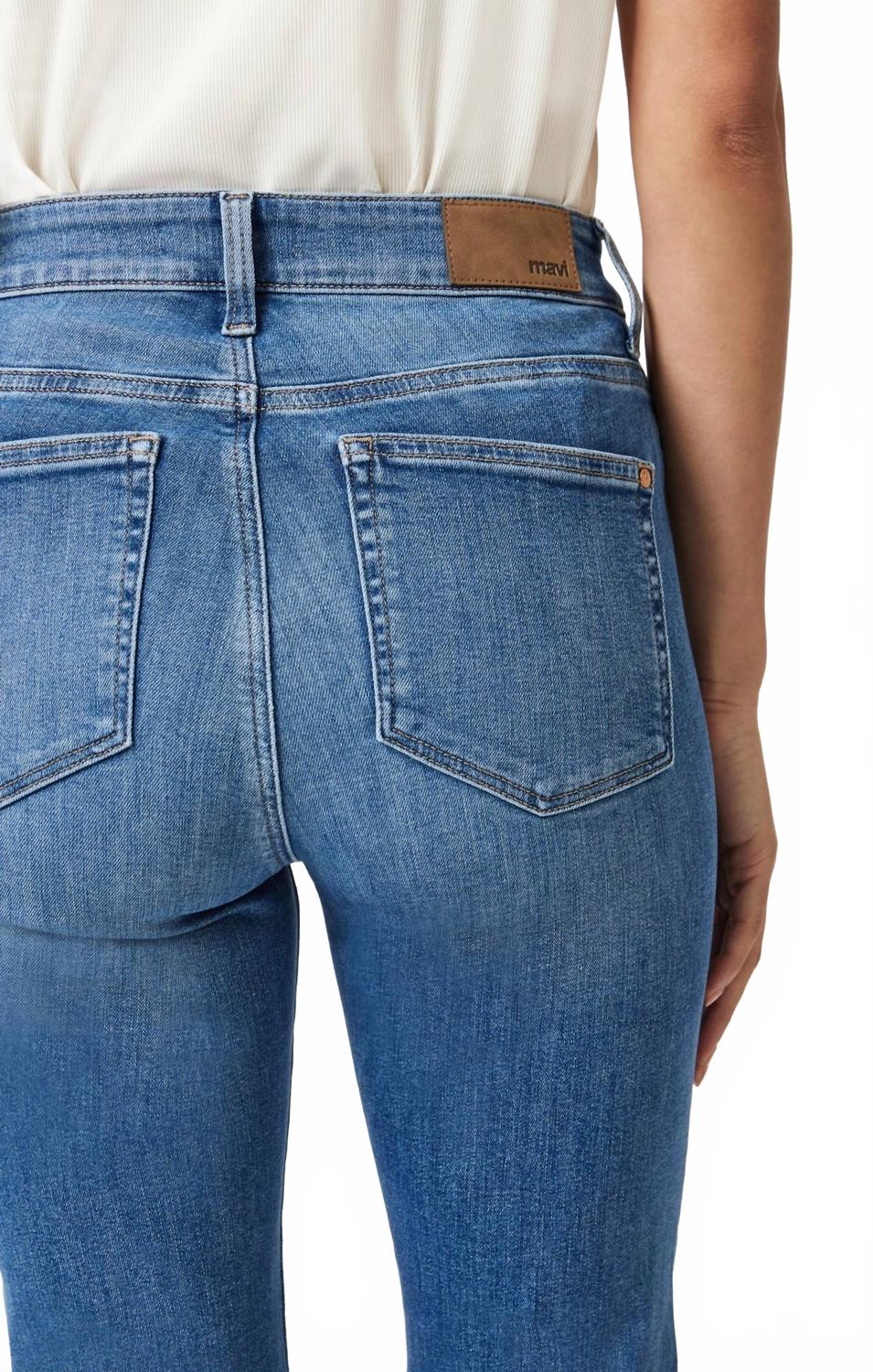 Anika Mid Cropped Denim Jeans In Blue