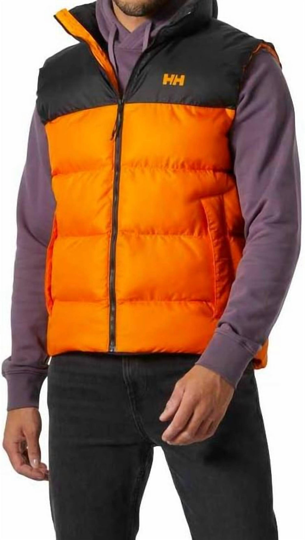 Active Puffy Vest In Papaya