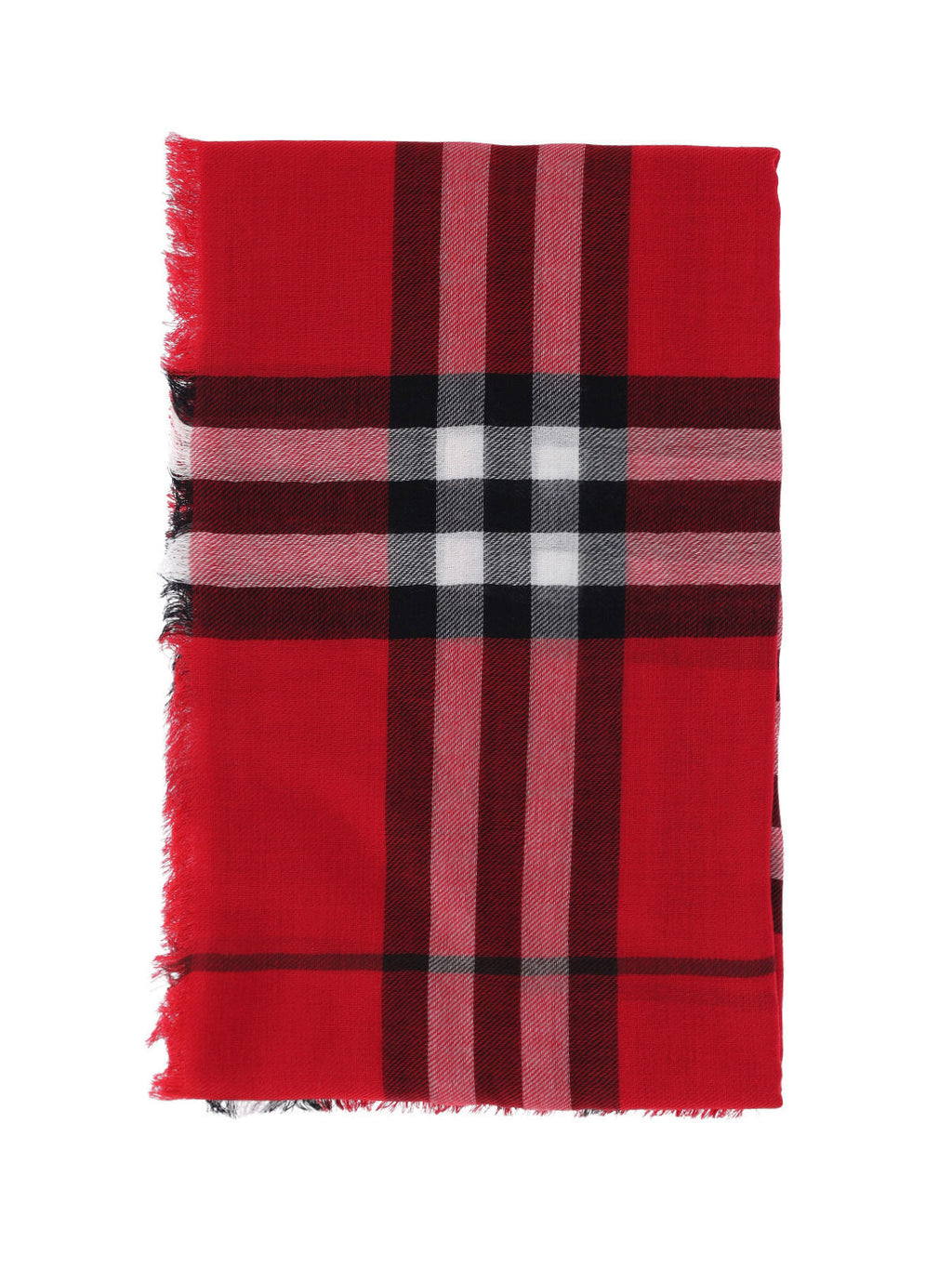 "Check" Wool Scarf – Red