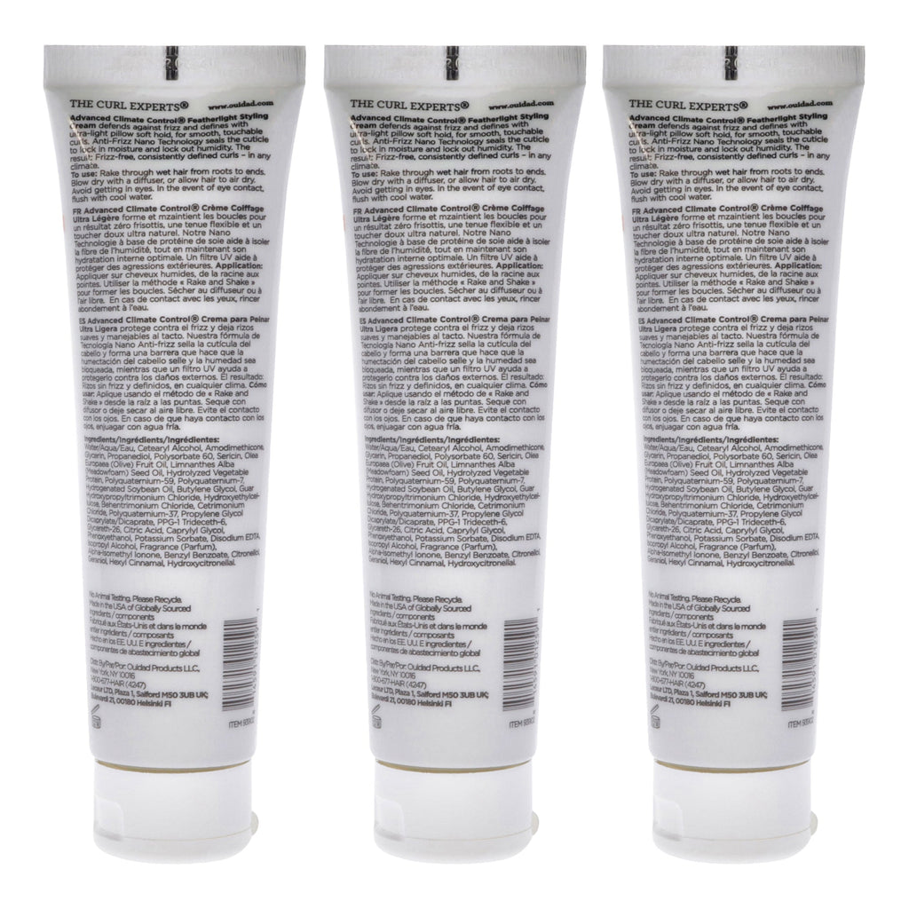 Advanced Climate Control Featherlight Styling Cream by Ouidad for Unisex - 2 oz Cream - Pack of 3