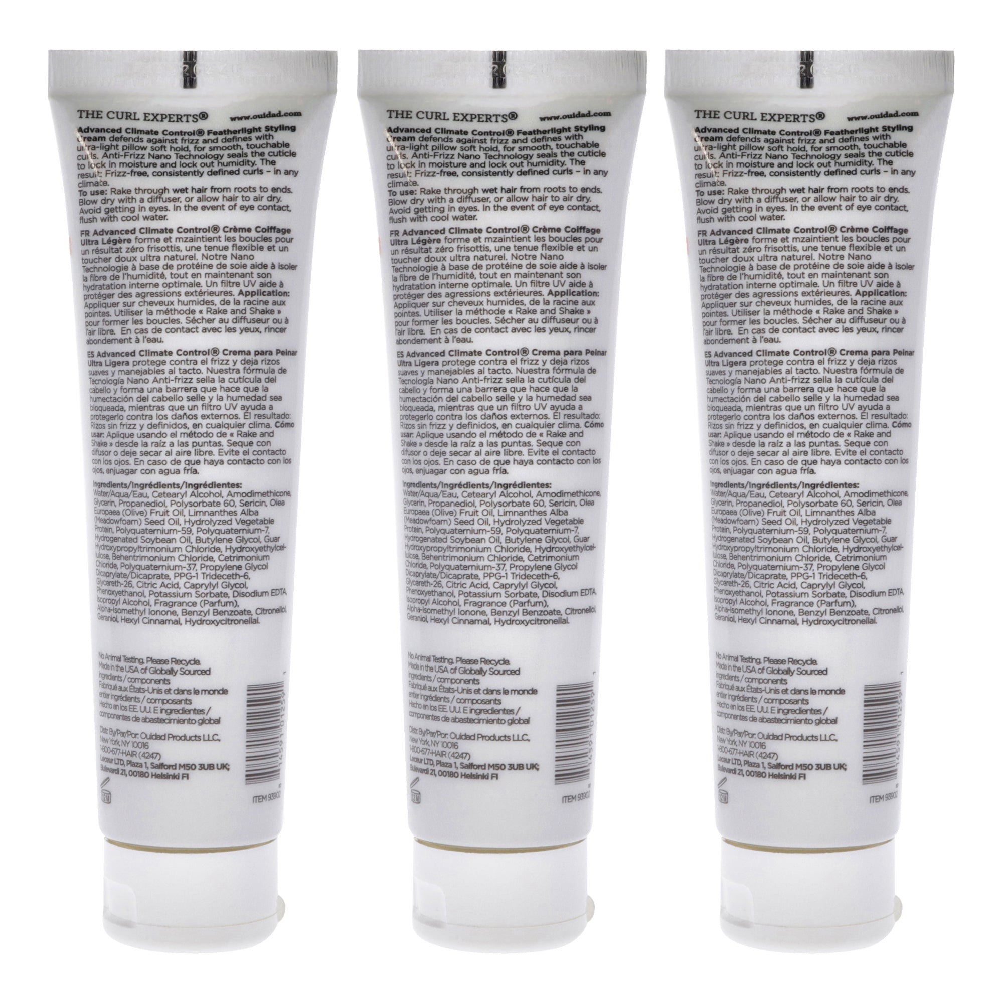 Advanced Climate Control Featherlight Styling Cream by Ouidad for Unisex - 2 oz Cream - Pack of 3