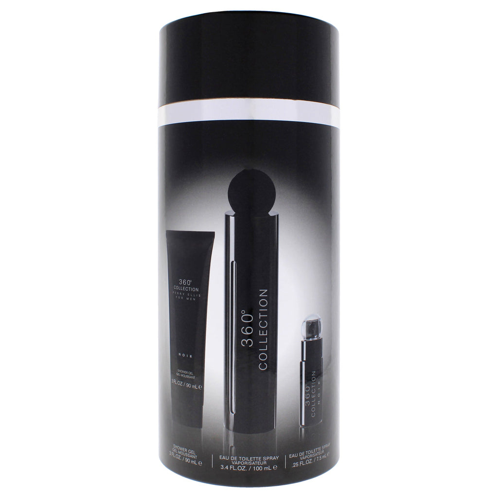360 Black by Perry Ellis for Women - 3 Pc Gift Set 3.4oz EDP Spray, 0.25 EDP Spray (Mini), 3oz Shower Gel