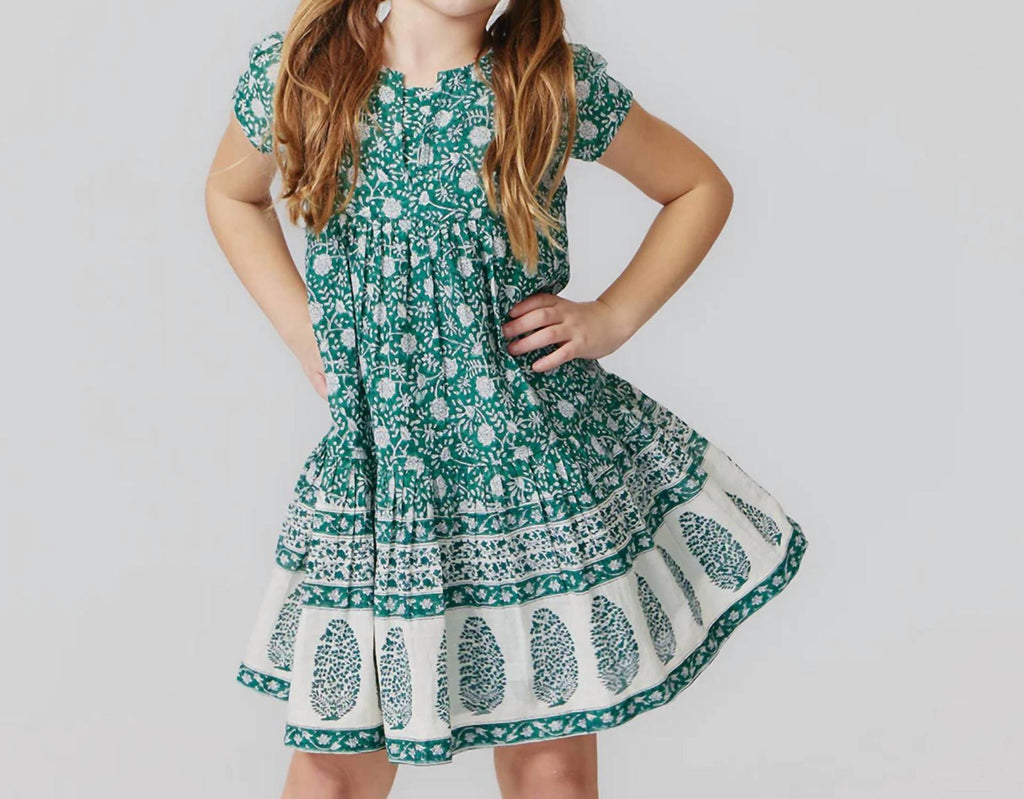 Adele Dress In Green Garden Floral