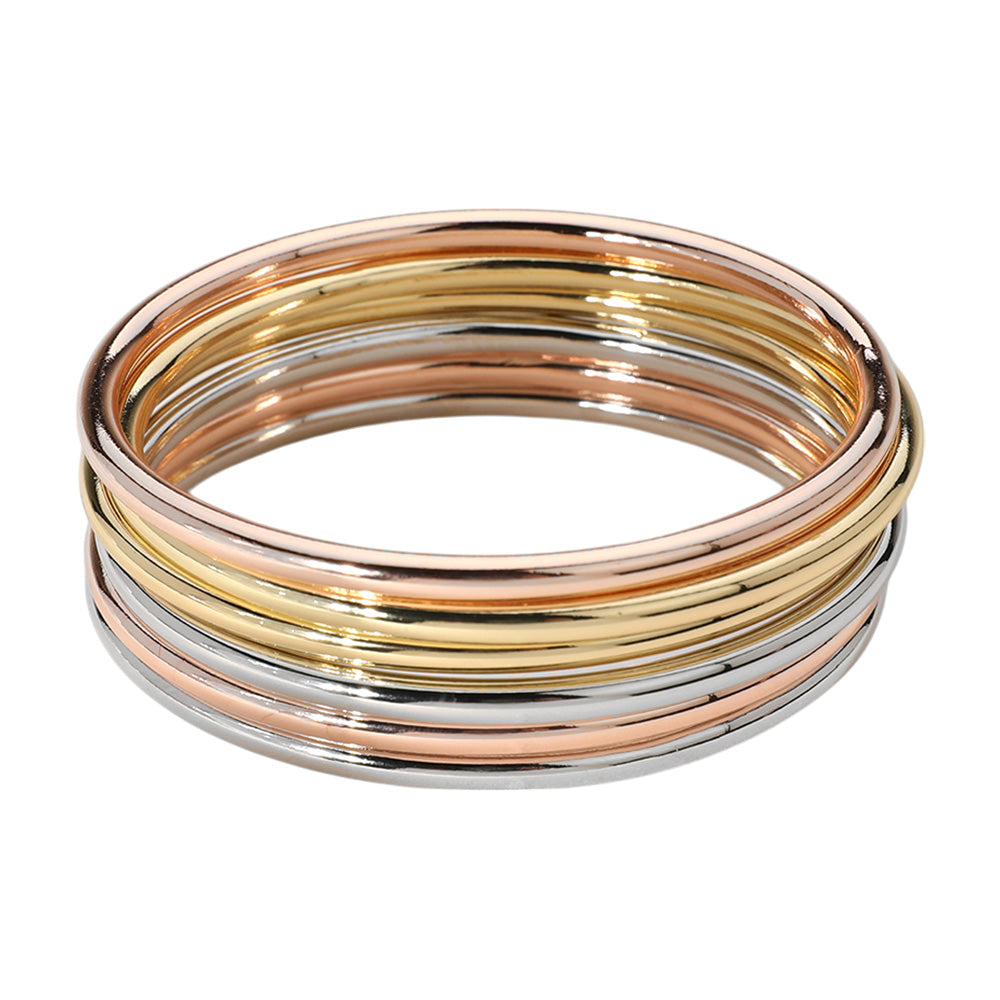 6PCS - Metal Stackable Bangle Bracelets