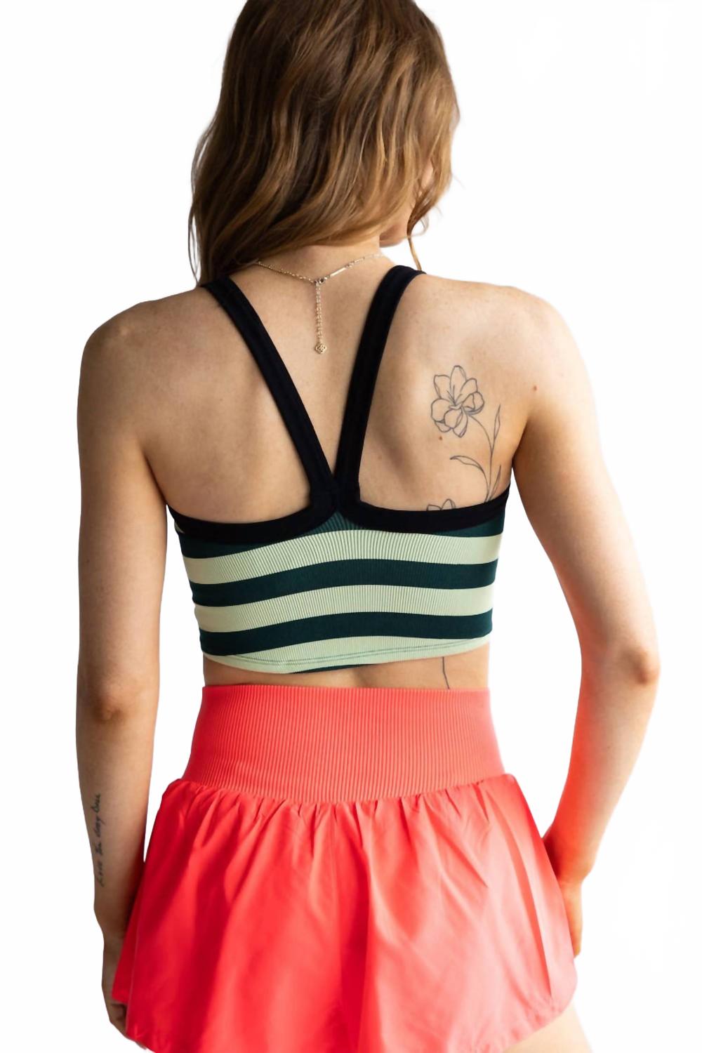 All Clear Striped Cami In Evergreen Combo