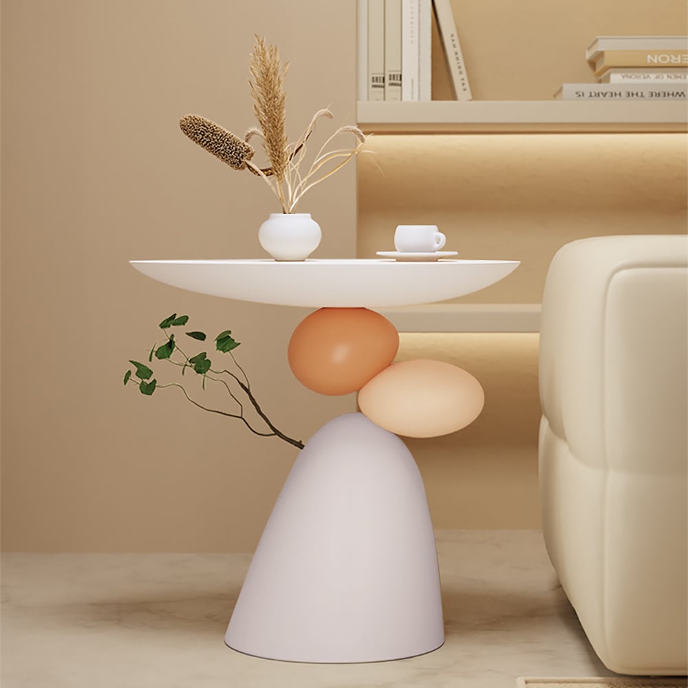 Abstract Plant Art Decor Resin Side Table