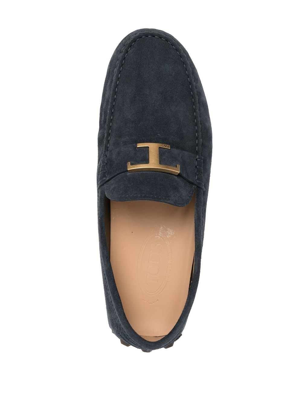 Almond Toe Blue Calf Leather Flats