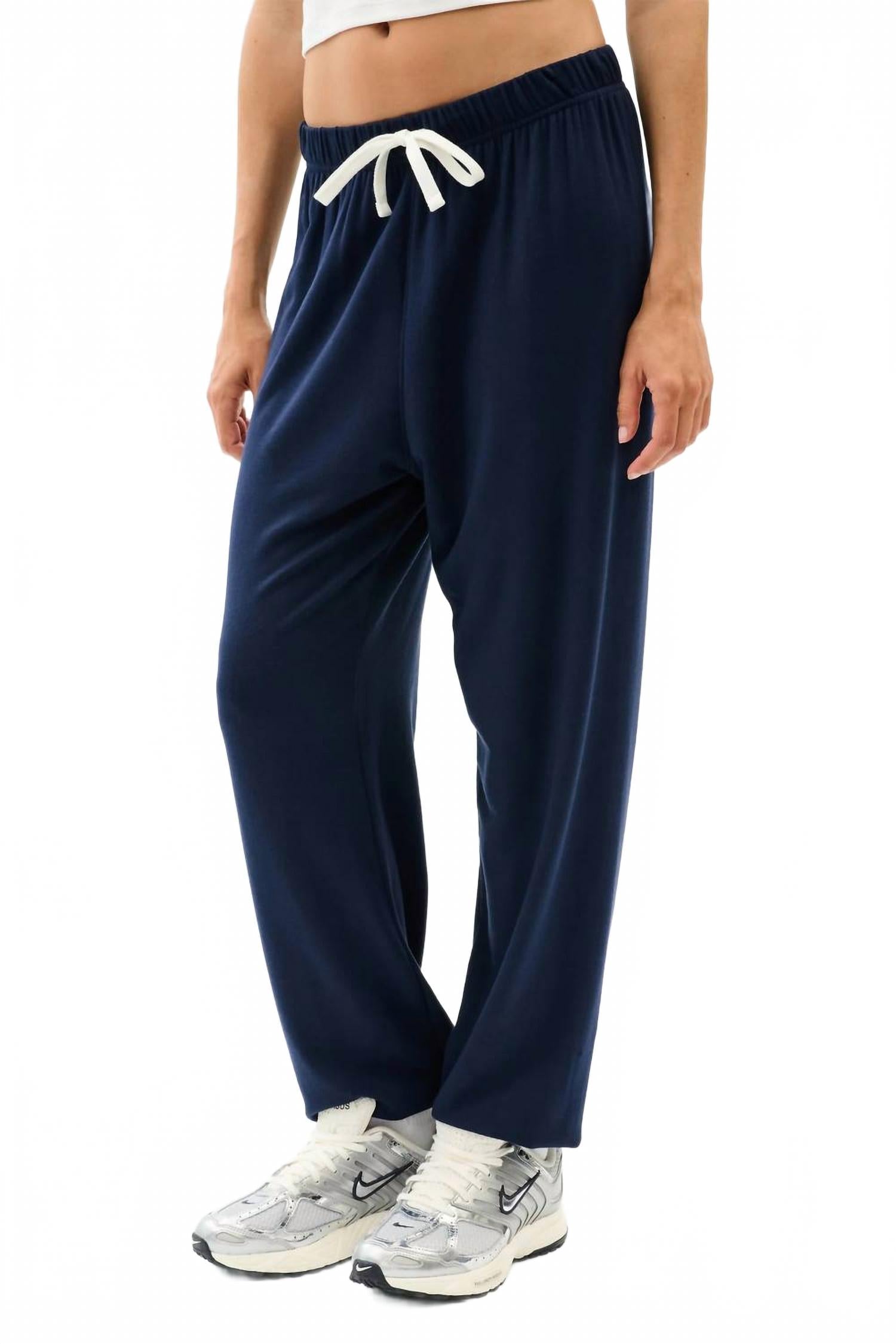 Andie Oversized Fleece Sweatpants In Indigo