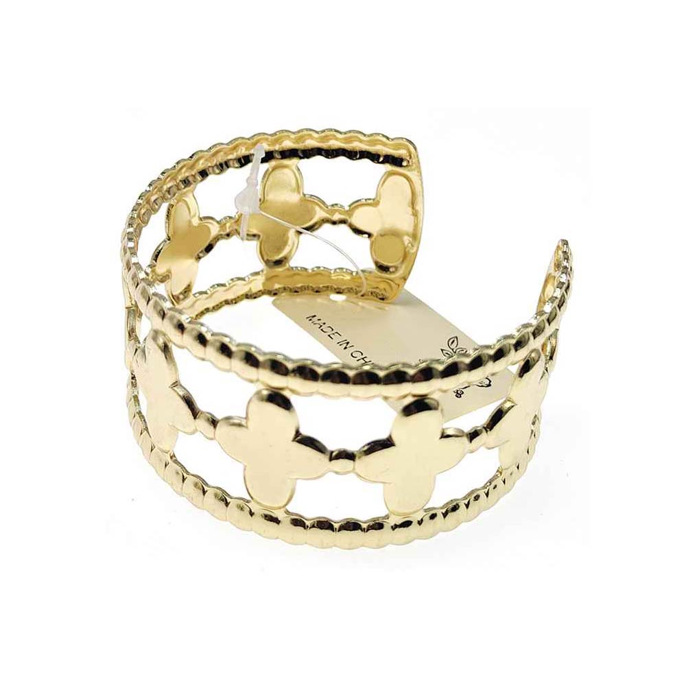 12PCS - Quatrefoil Motif Open Cuff Bracelets