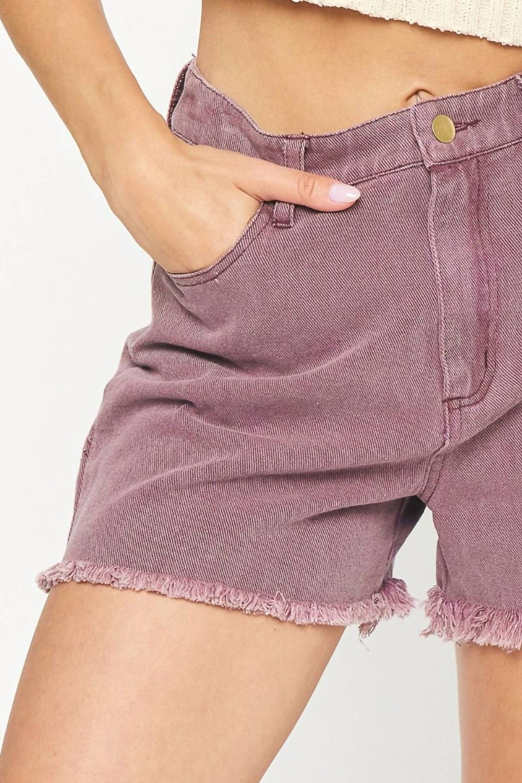 All Star High Waisted Shorts In Plum