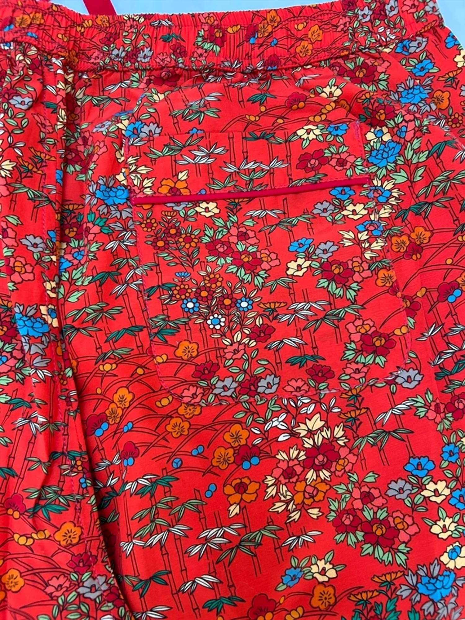 Alfred Solo Fantasy Relaxed Fit Poplin Lounge Trousers In Vermillion