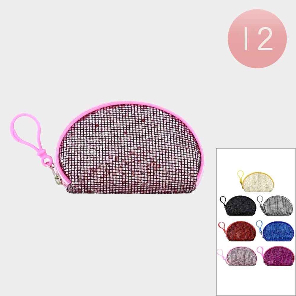 12PCS - Glittered Coin Purses