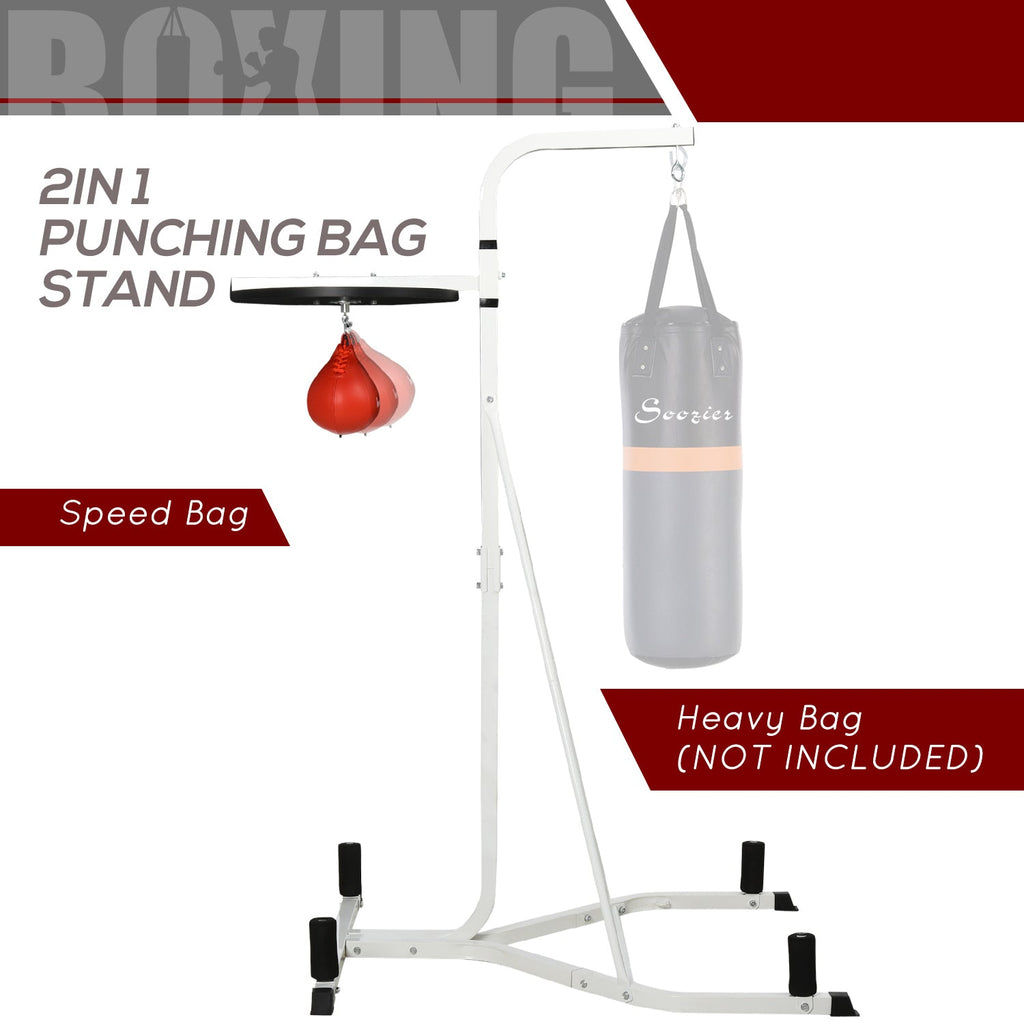 2-in-1 Freestanding Punching Bag Stand with Heavy and Speed Bag