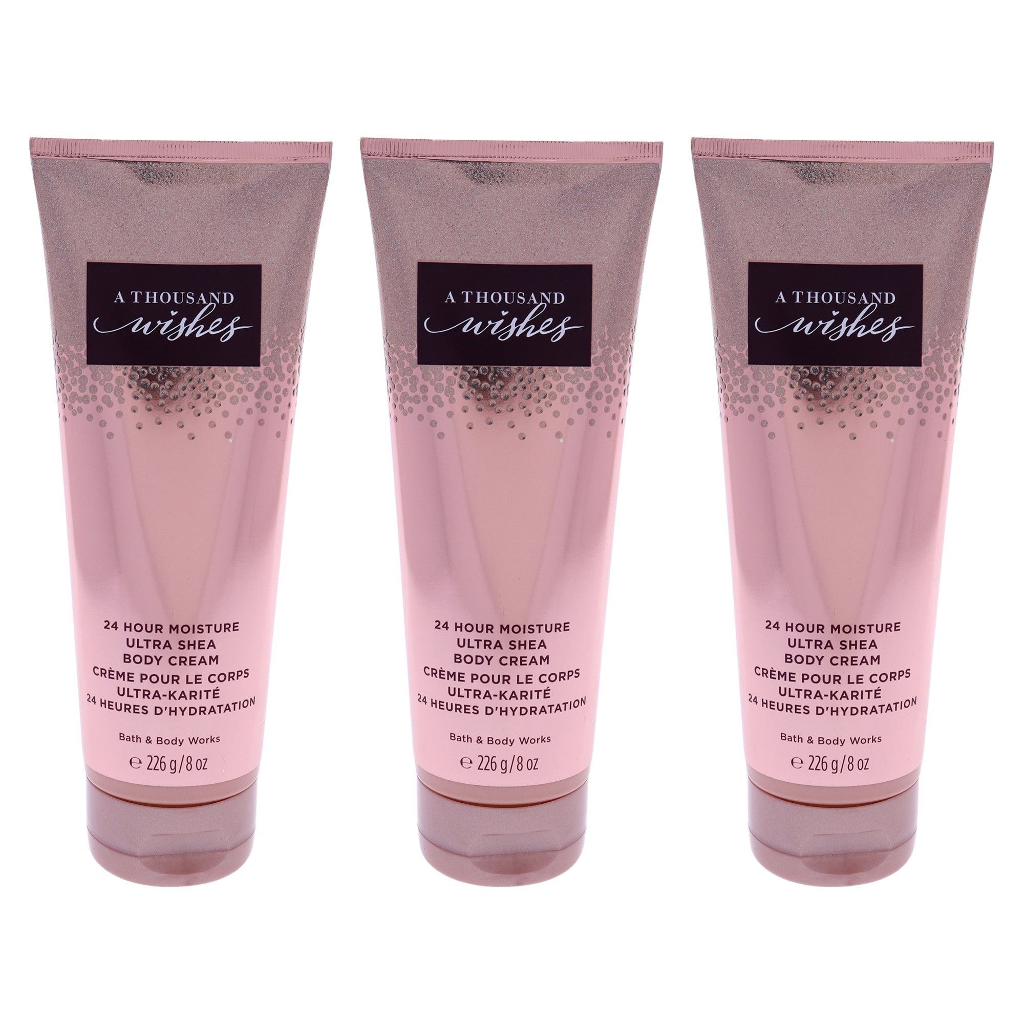 A Thousand Wishes Ultra Shea Body Cream by Bath and Body Works for Women - 8 oz Body Cream - Pack of 3
