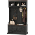3-in-1 Entryway Hall Tree with Bench and Shoe Storage