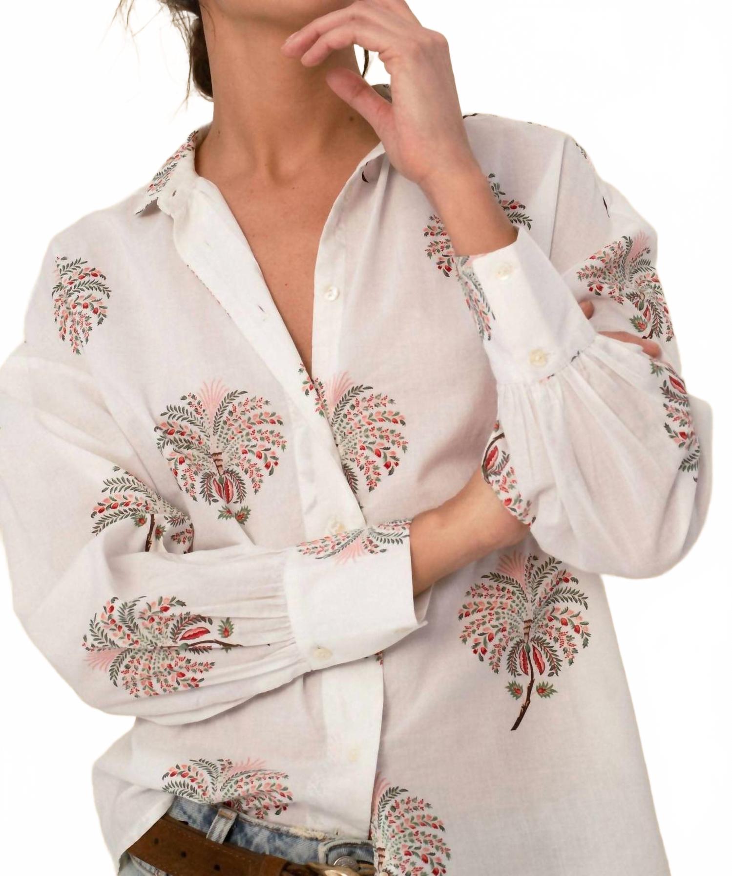 Alexa Floral Blouse In White