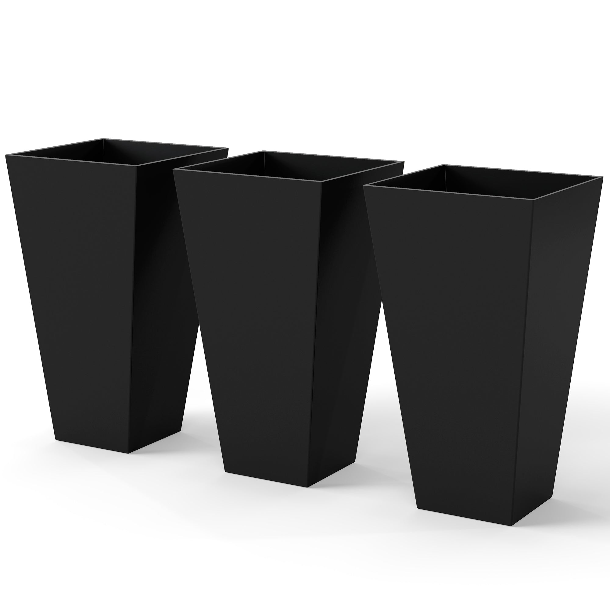 3-Pack Anti-Crack Plastic Flower Pots for Garden & Home