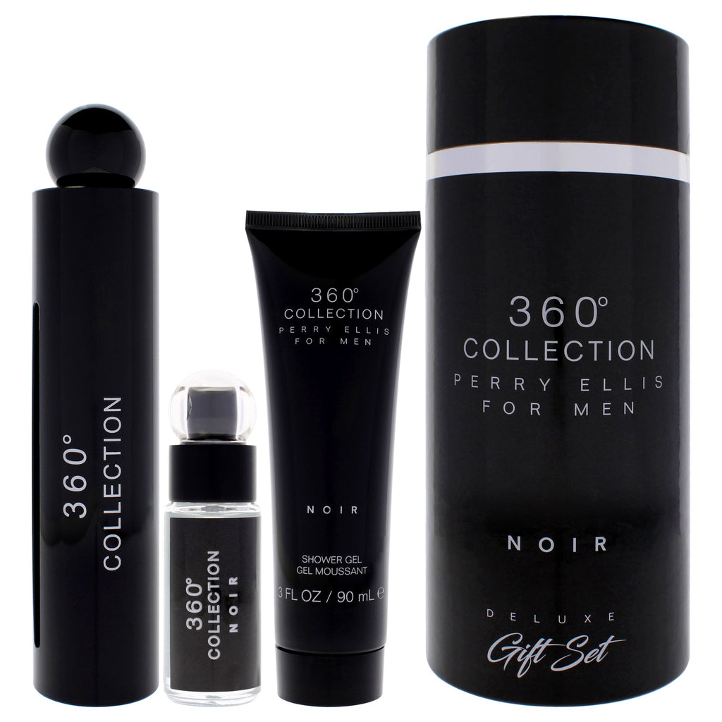 360 Black by Perry Ellis for Women - 3 Pc Gift Set 3.4oz EDP Spray, 0.25 EDP Spray (Mini), 3oz Shower Gel