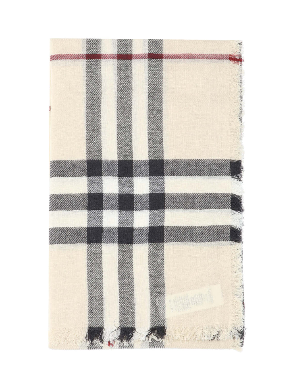 "Check" Wool Scarf – Cream