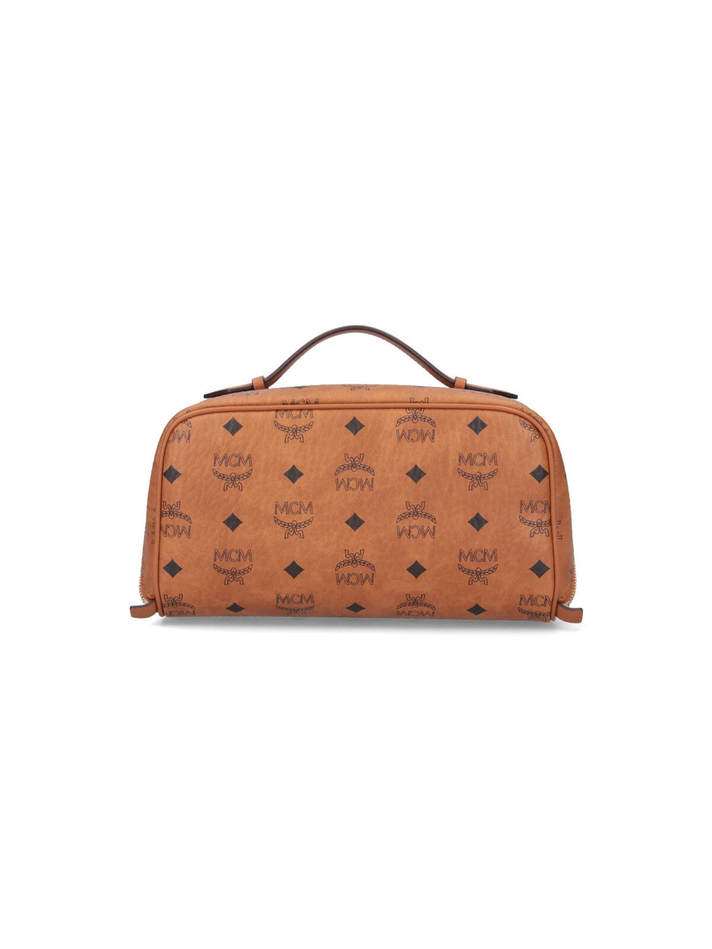 "Ottomar Toiletry" Pouch, In Brown "Visetos", Leather Finishing