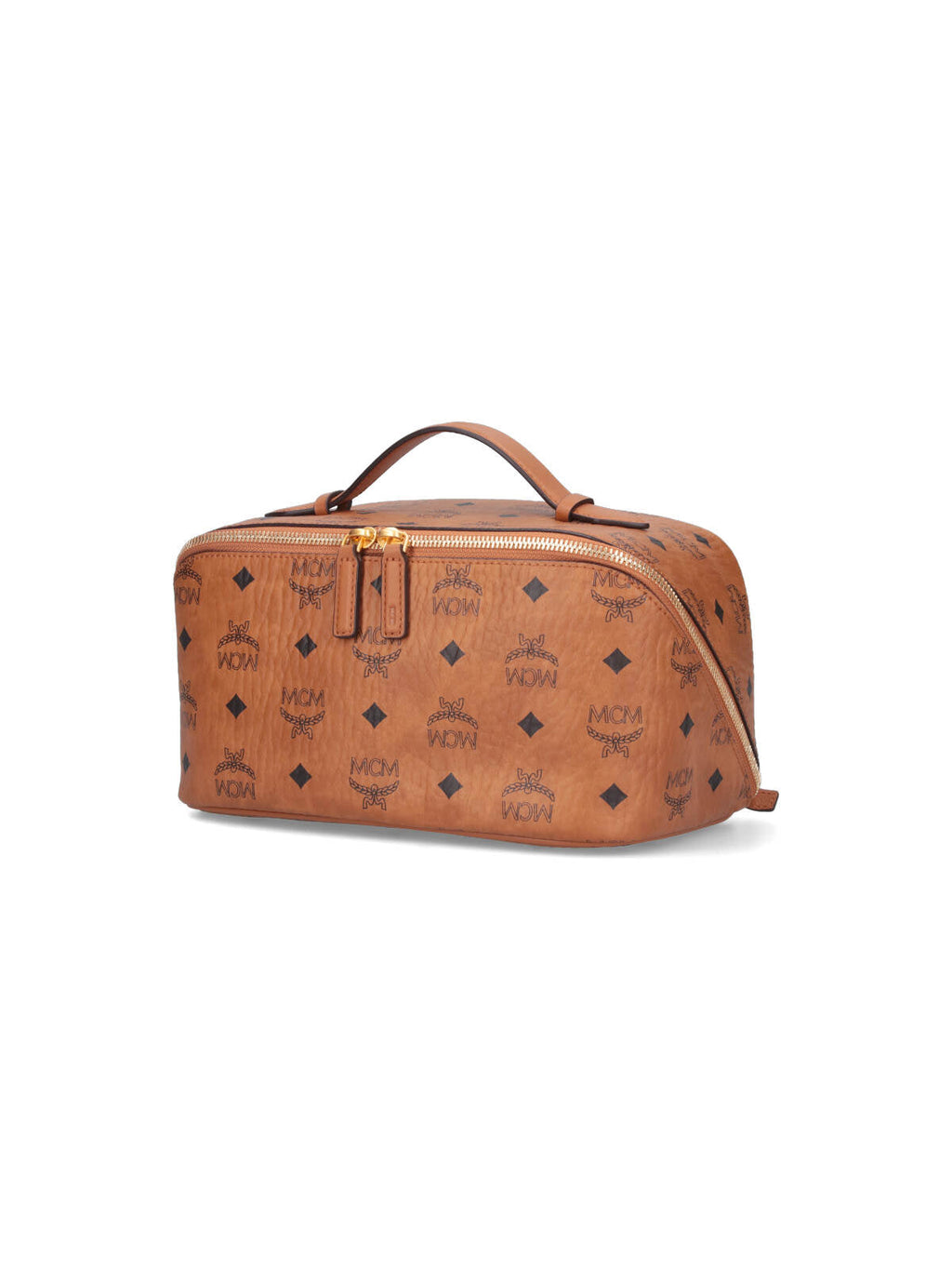 "Ottomar Toiletry" Pouch, In Brown "Visetos", Leather Finishing