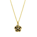 14k Gold Plated Black Crystal Carnelian Necklace