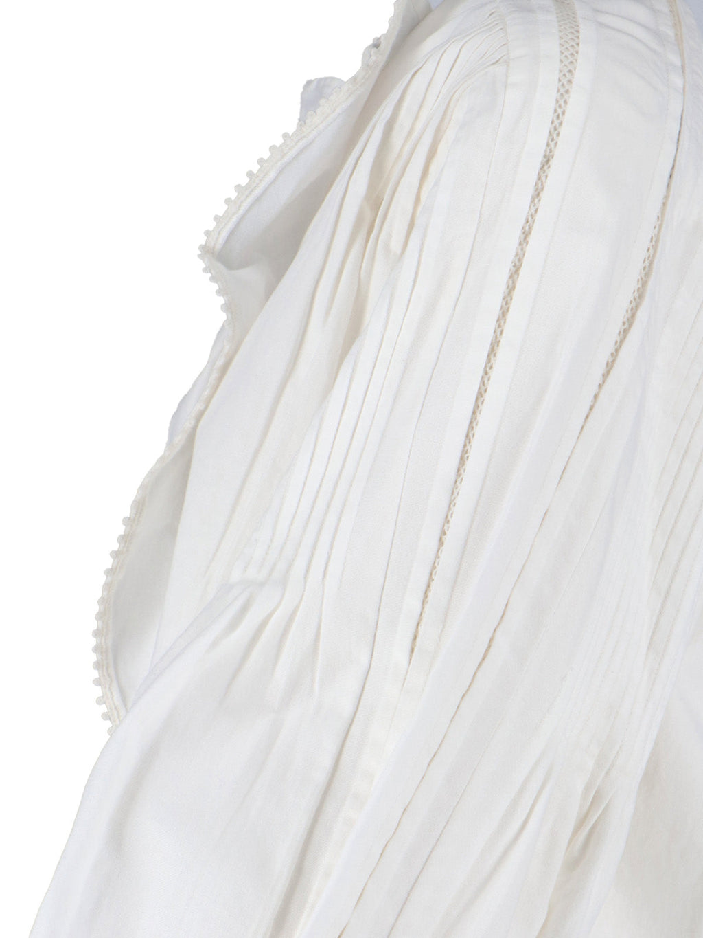 "Cubraly" White Cotton Shirt, Round Neck